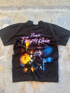 Prince Purple Rain Graphic Tee - Black